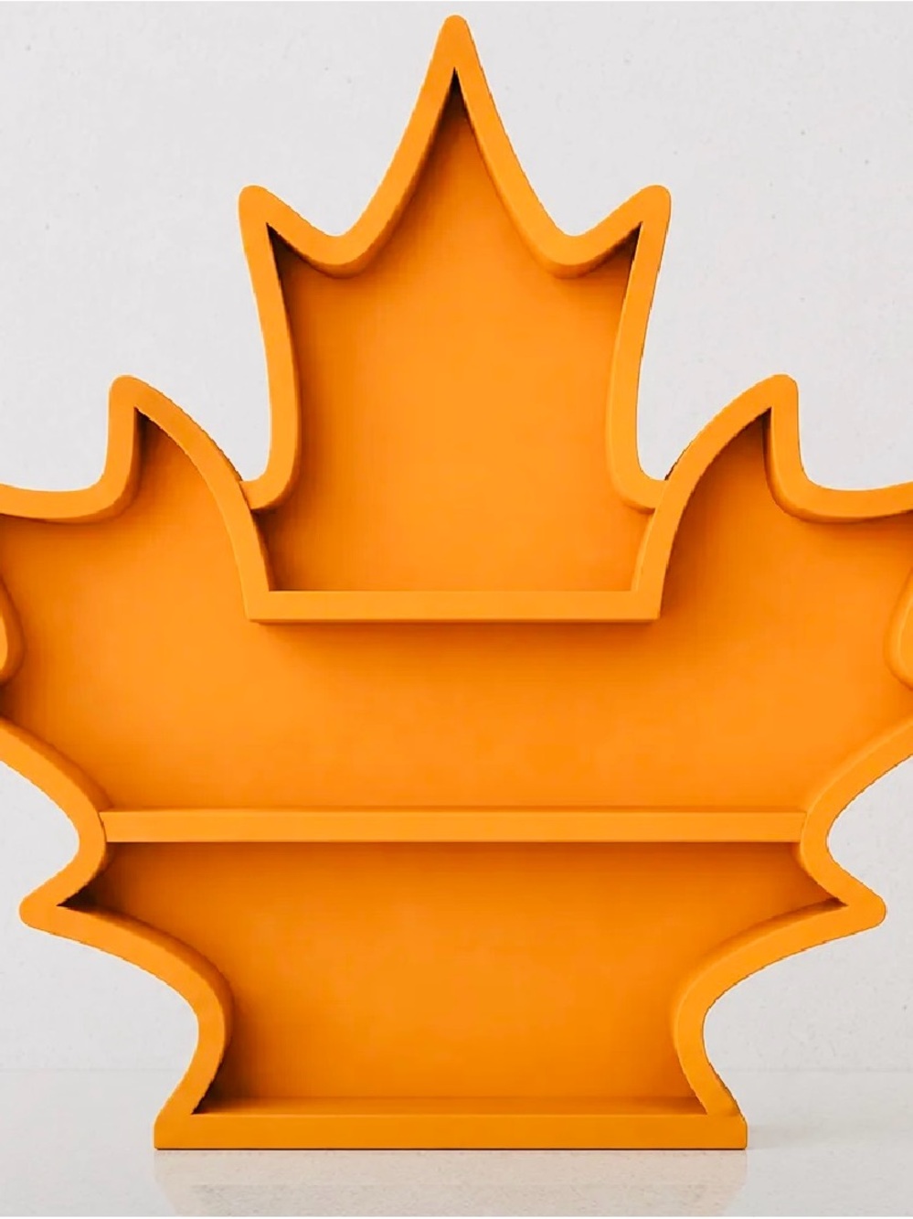 Maple Leaf Wall Shelf in Orange -